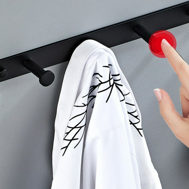 Towel Hook Rack Matte Black Space Aluminum Bathroom Hook with 5 Hooks