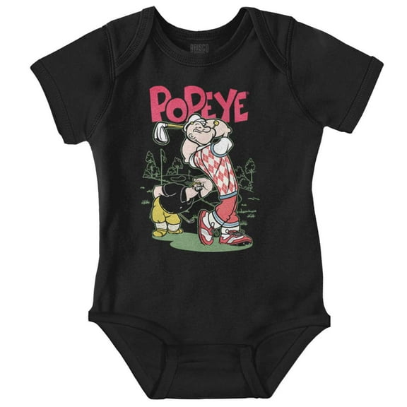 Popeye the Sailor Man Golf Cartoon Romper Boys or Girls Infant Baby Brisco Brands NB