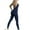 Navy, variant on WREESH Womens Yoga Jumpsuits Fashion Solid Color Hollow Out Adjustable Bandagetight Casual Fitness Backless Jumpsuit Navy