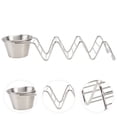 thumbnail image 3 of 1Pc Household Pancake Holder Stainless Taco Rack Display Stand with Cup (Silver), 3 of 8