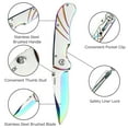 thumbnail image 3 of Dispatch 4PCS 4.5” Folding Pocket Knife with Aluminum Handle and Clip, 3Cr Brushed Finish blade, Rainbow, 3 of 10