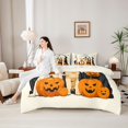 thumbnail image 5 of Homewish Golden Retriever Dog 7pcs Queen Bedding,Happy Halloween Print Bedding Comforter Set Queen,Cream,Pumpkins Decor,Halloween Reversible, 5 of 8