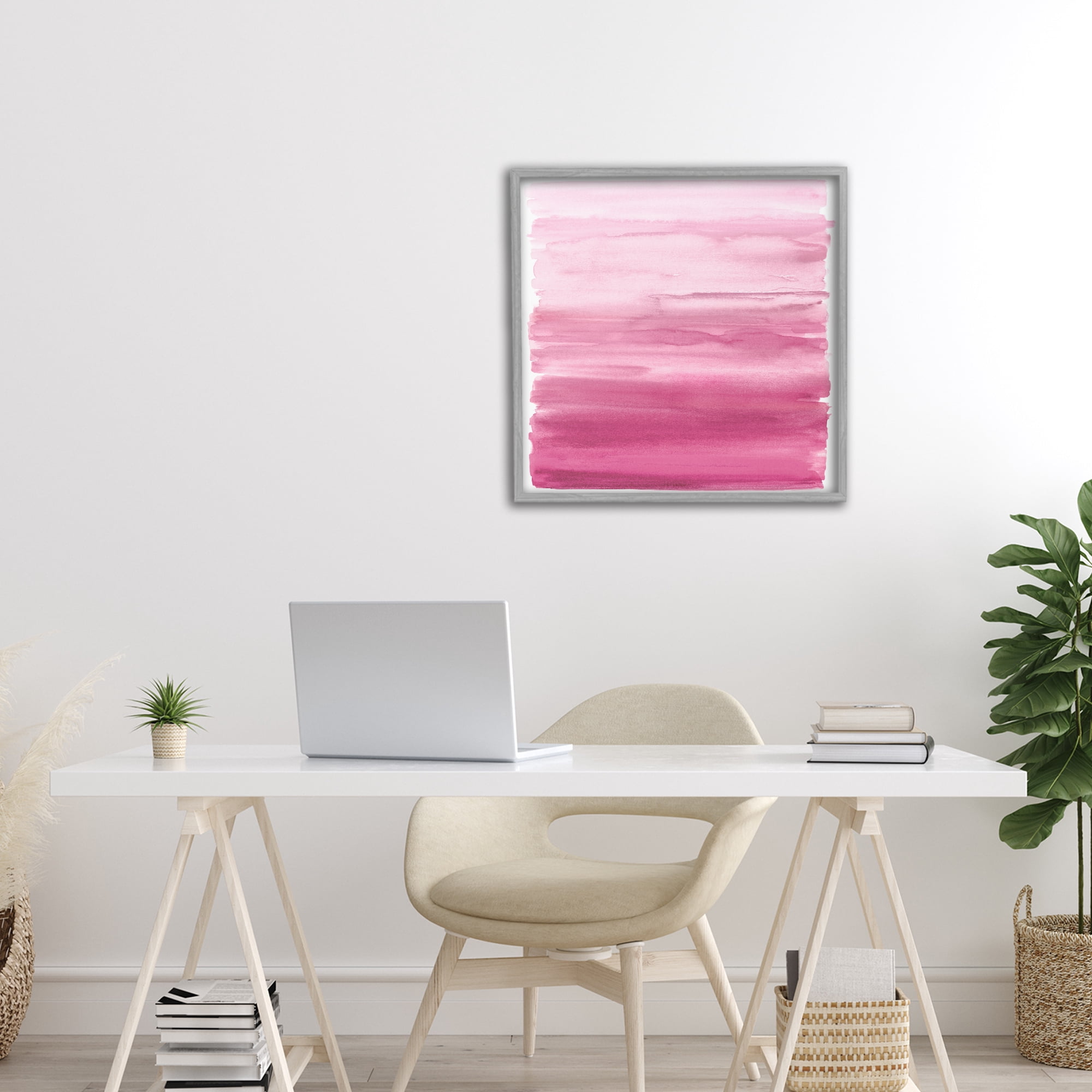 Stupell Industries Gradient Pink Blush Gray Framed Giclee Art, design by Allie Corbin