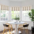 thumbnail image 4 of Curtainking Striped Valance Kitchen Valance for Windows Double Layer Curtains Light Filtering Flax Valance 50x18 inch Length Rod Pocket 1 Panel Taupe on Beige, 4 of 8