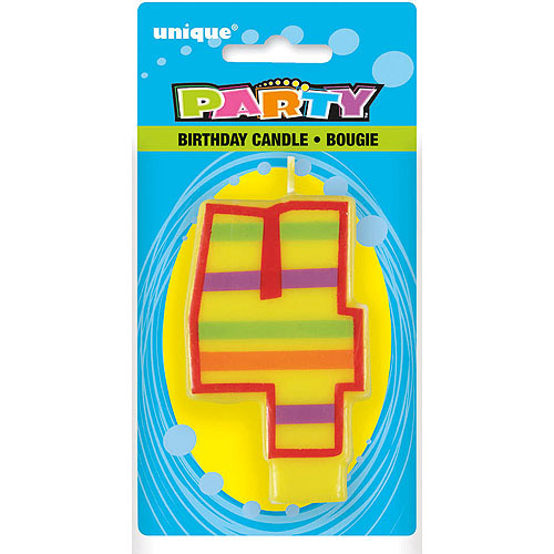 Decorative Birthday Number 4 Candles