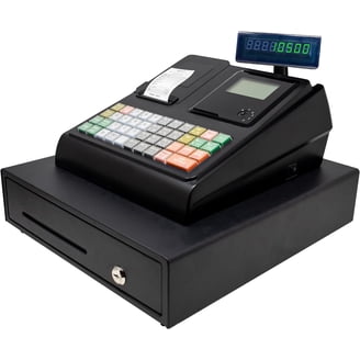 Casio PCR-T280 Antibacterial Thermal Cash Register, Stylish Black