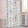 thumbnail image 5 of Shower Curtain Wildflower Green Leaf Shower Curtains for Bathroom Decor, Waterproof Polyester Shower Curtain Set with Hooks, Standard Size 72" x 72" Spring Floral White, 5 of 9