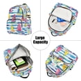 thumbnail image 5 of FORMRS Mini Backpack Purse for Women Travel Daypack Casual Shoulder Bag, Yellow Hand Drawn Sailboats, 5 of 7