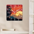 thumbnail image 4 of 14 Inch Wall Clock Battery Operated Square Clock for Office, Kitchen, Outdoor, Living Room,Black Lion on Rock Silhouette with Sunset African on Red Creative, 4 of 4