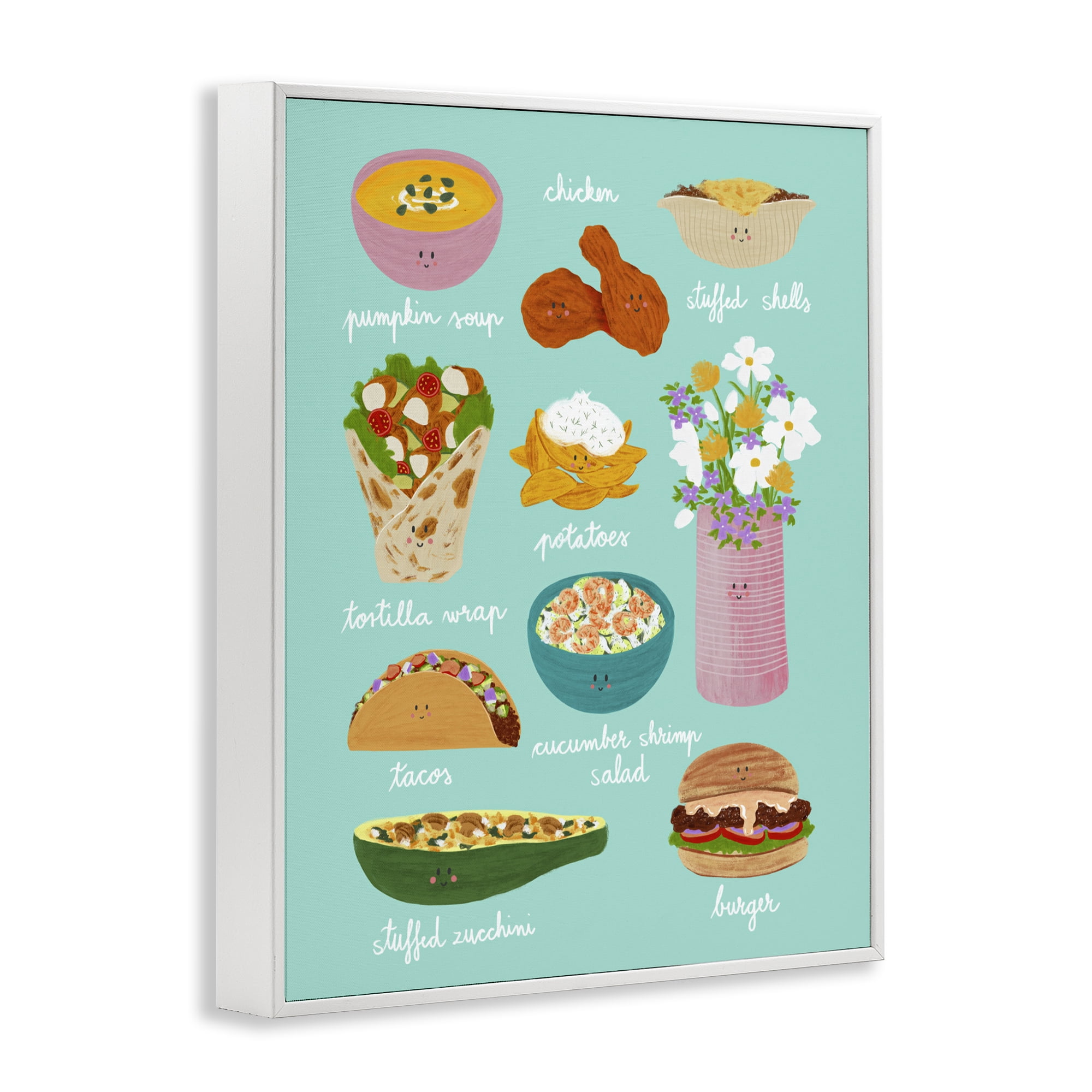 Stupell Industries Gourmet Lunch Food Collection White Framed Giclee Art, design by Metka Hiti