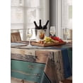 thumbnail image 6 of Western Texas Stars Table Cloth, Teal Brwon Vintage Wooden Plank Waterproof Tablecloth for Rectangle Tables, Reusable Washable Fabric Table Cover for Restaurant Kitchen Dining Tables 60"x102", 6 of 6
