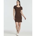 thumbnail image 2 of 3 Pack: Women's Mini Short Sleeve Ribbed Scoop Neck Casual T-Shirt Bodycon Dress, 2 of 6