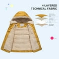 thumbnail image 3 of Chrisuno Girl's Hooded Puffy Soft Fleece Vest Jacket Winter Warm Advernture Waistcoat Sleeveless Hoodie Yellow 6-7, 3 of 5