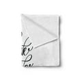 thumbnail image 2 of Live Laugh Love Soft Flannel Fleece Throw Blanket, Hand Lettering Style Live Laugh Love Words Monochrome Design, Cozy Plush for Indoor and Outdoor Use, 60" x 80", Black White, by Ambesonne, 2 of 5
