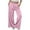 Pink, variant on Simua Womens Silk Satin Pajamas Pants Casual Solid Color Elastic Waist Leisure Straight Vintage Trousers with Pockets