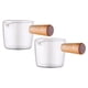 thumbnail image 1 of 2 piezas de jarra de un solo pico para espresso, vaso medidor de un solo pico para espresso con mango de madera, 1 of 6