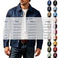 thumbnail image 3 of YUGYXL Men's Lapel Button down Casual Jackets Loose Fashion Fall Jackets | Breathable Stretch Slim Fit Trucker Light Blue Jackets, 3 of 5