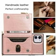 thumbnail image 3 of Dteck Case For iPhone 11 6.1 inch 2019 Wallet Card Holder PU Leather Card Pockets Slim Protective Shockproof Flip Folio Zipper Purse Cover, rosegold, 3 of 7