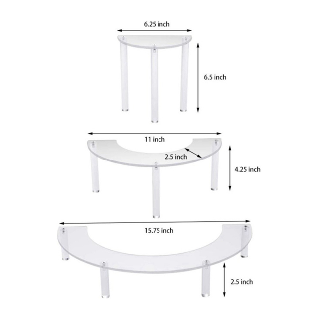 4X Transparent Removable Acrylic Cake Display Stand for Party Round Cupcake Holder Bakeware Wedding Birthday Decoration