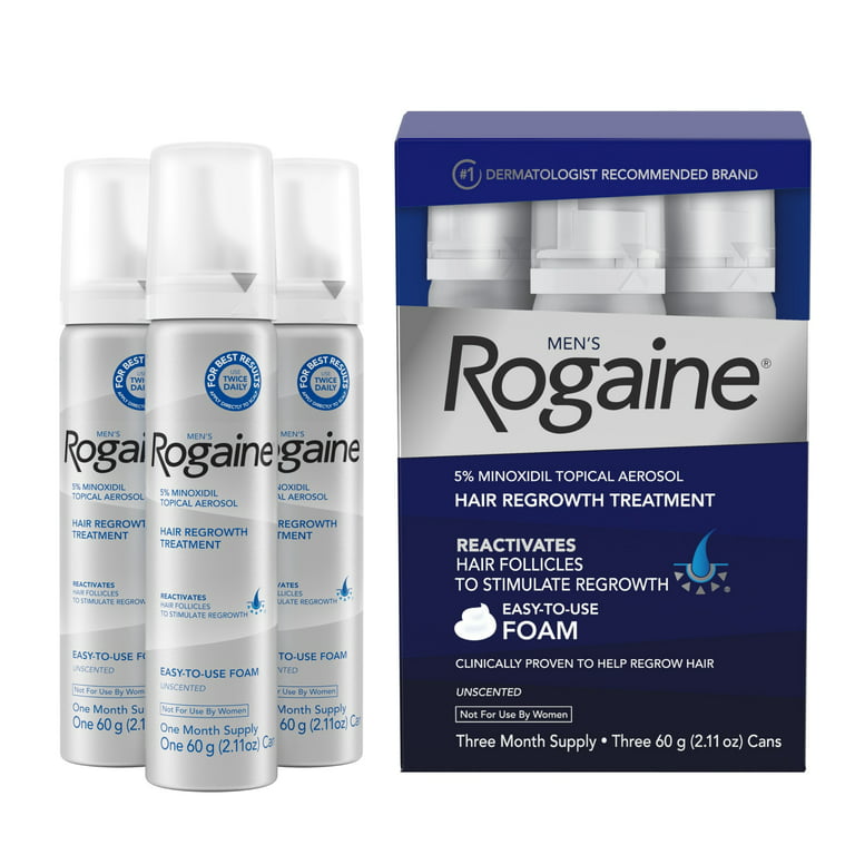 Mary maskulinitet Postnummer Men's Rogaine 5% Minoxidil Foam for Hair Regrowth, 3-month Supply -  Walmart.com