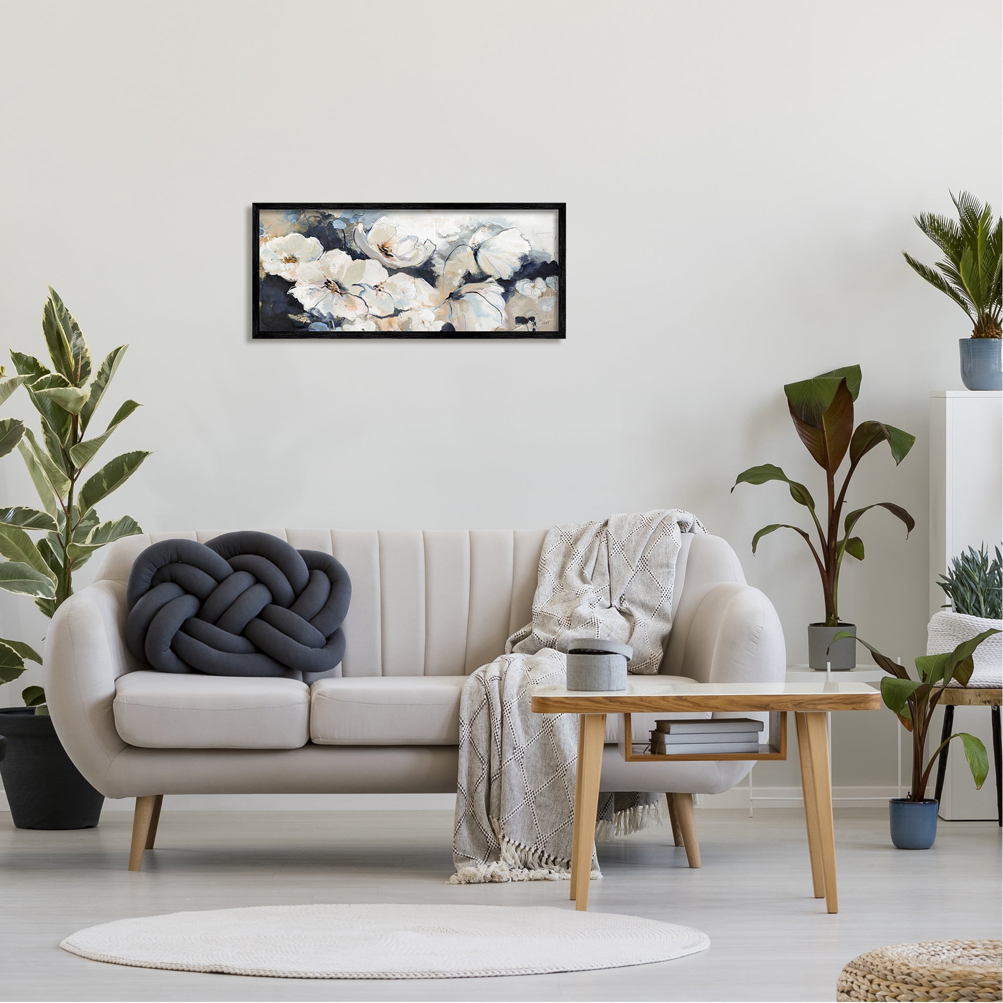 Stupell Industries Delicate Flower Petals Blooming Modern Painting Design Painting Black Framed Art Print Wall Art, Design by Design Fabrikken