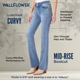 thumbnail image 5 of WallFlower Women's Luscious Curvy Bootcut Mid-Rise Insta Stretch Juniors Jeans (Standard and Plus), 5 of 8