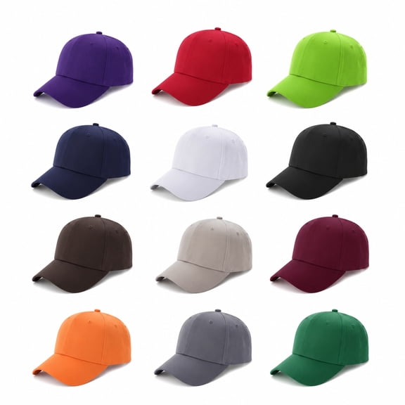 12Pcs Blank Baseball Caps Bulk, Adjustable Washed Hats for Men and Women, Unisex Plain Outdoor Caps with Back Strap for Custom DIY and Daily Wear