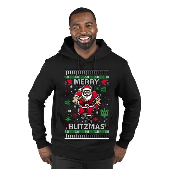Wild Bobby Merry Blitzmas, Football Christmas Sweater Design | Holiday Unisex Premium Graphic Hoodie Sweatshirt