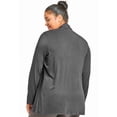 thumbnail image 2 of 1 Womens Plus Cardigan Sweater Long Sleeve Open Front Jacket Casual XL Charcoal, 2 of 7