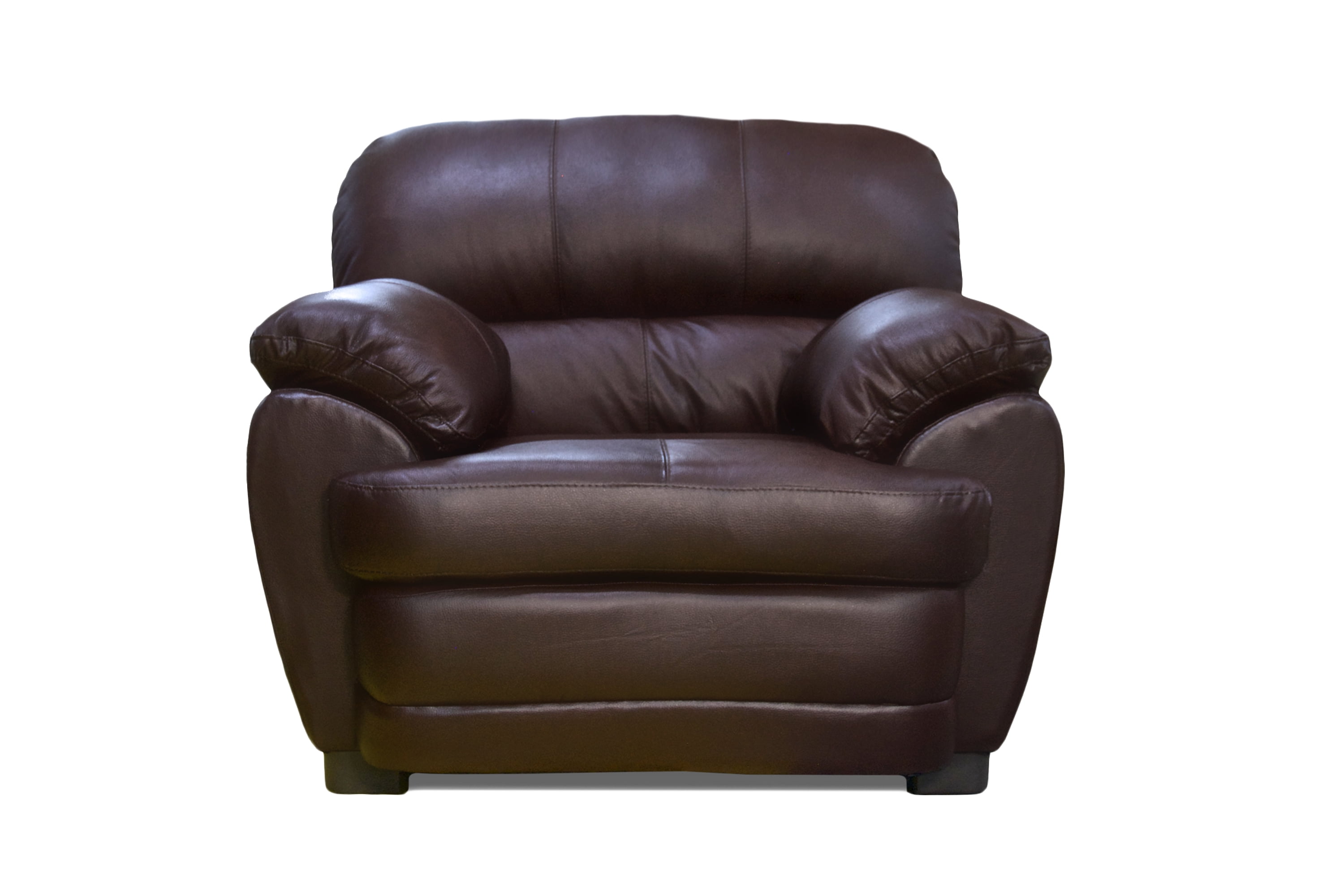 Sillón Individual de Piel Genuina ConfortoPiel Florencia Tabaco