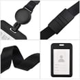 thumbnail image 3 of Porta credencial retráctil negro, portatarjetas, correa para el cuello, portatarjetas para mujeres y hombres, protector de tarjetas con cordón para tarjetas de trabajo, estudiantes, exposiciones,, 3 of 5