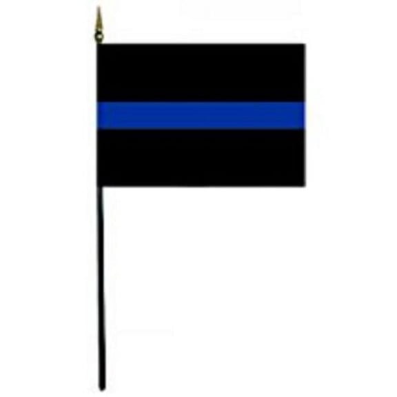 Wholesale Lot of 6 Police Thin Blue Line 4"x6" Desk Table Flag