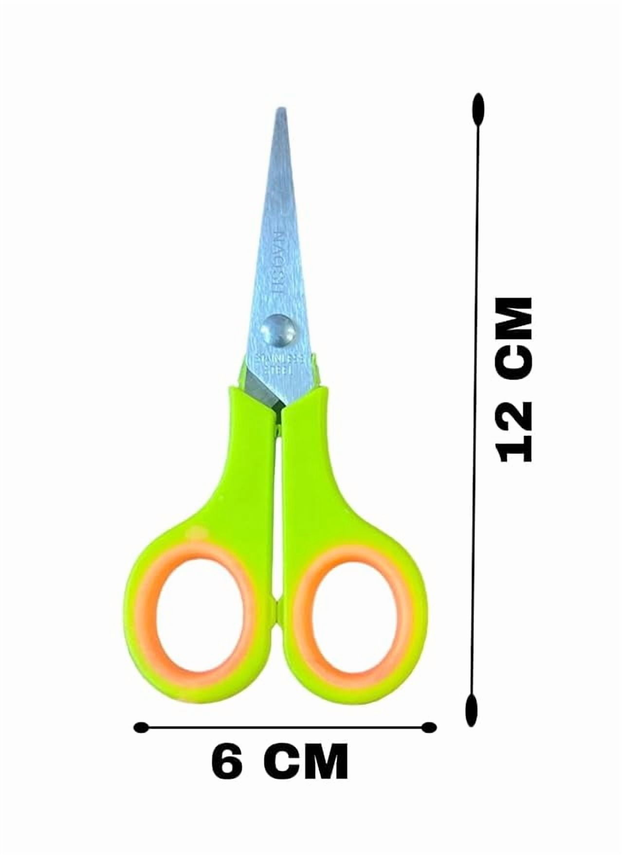 Small General Cutting Scissor, Precision Cutting for Crafting, Sewing, and Everyday Use (Random Colour Pack Of 4)