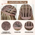 thumbnail image 4 of Phocas 10-Inch Glueless Short Bob Wig with Bangs for Women - Synthetic Natural Brown Mixed Highlight Blonde Everyday Wear Wig, 4 of 10