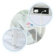 Oumilen Adult Nightstand End Table with Charging Station White, Set of 2