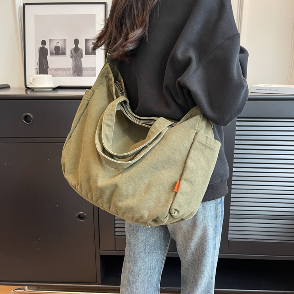Yokua Japanese Style Canvas Shoulder Bag Crossbody Bags Satchel for Women and Men