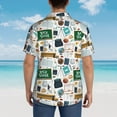 thumbnail image 4 of Pofeuu Back To School A Print Hawaiian Shirt for Men Sleeves Casual Button Down Summer Beach Dress Shirts T-Shirts,Medium, 4 of 7