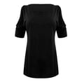 thumbnail image 3 of Tittly Womens Shirts Short Sleeve Shirts Womens Summer Tops V Neck Short Sleeve Basic Plain Tee T Shirt Tshirts Shirts Spring Tops for Women Black 3XL, 3 of 5