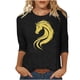 thumbnail image 3 of TaTaai Womens New Year 2026 Print Three Quarter Sleeve Round Neck Casual Top Holiday Celebration Blouse Festival Party Wear Gift, 3 of 5