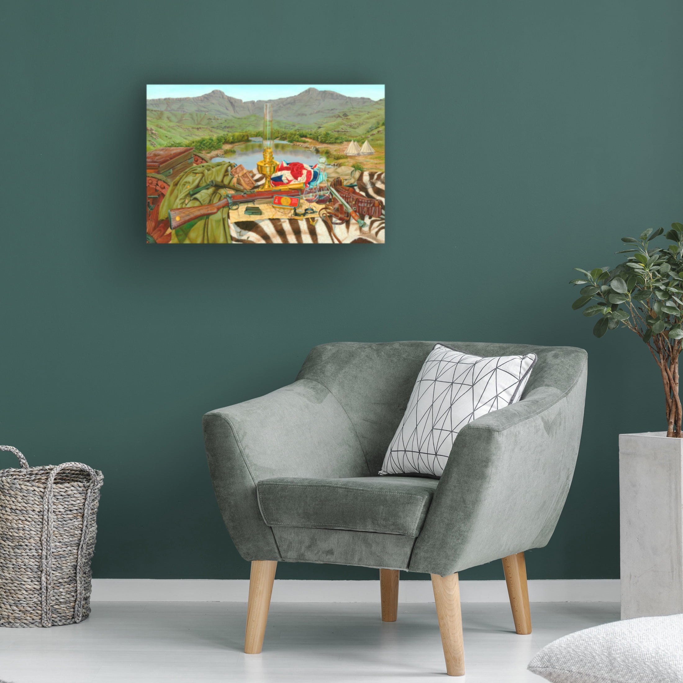 Canvas Wall Art - Delene Lambert 'Hunting Still Life 4' Wall Art for Living Room, Bedroom, or Office Décor by Trademark Fine Art - 47 x 30 Inches
