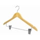 thumbnail image 5 of Gancho Triangular DE Madera para Ropa, Sacos, Faldas O Pantalon Color Maple con Pinzas METALICAS | 10 PZAS., 5 of 8