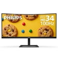 thumbnail image 1 of PHILIPS 346E2CUAE Pantalla curva de 34" sin marco, UltraWide QHD 3440x1440,100 Hz, 121 % sRGB, MPRT de 1 ms, carga USB-C, MultiView PIP/PBP, altura ajustable, reemplazo avanzado de 4 años, negro, 1 of 5