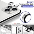thumbnail image 5 of for iPhone 11 Pro Max/11 Pro Camera Lens Protector,Premium Tempered Glass Aluminum Alloy Lens Screen Cover Film (Silver), 5 of 5