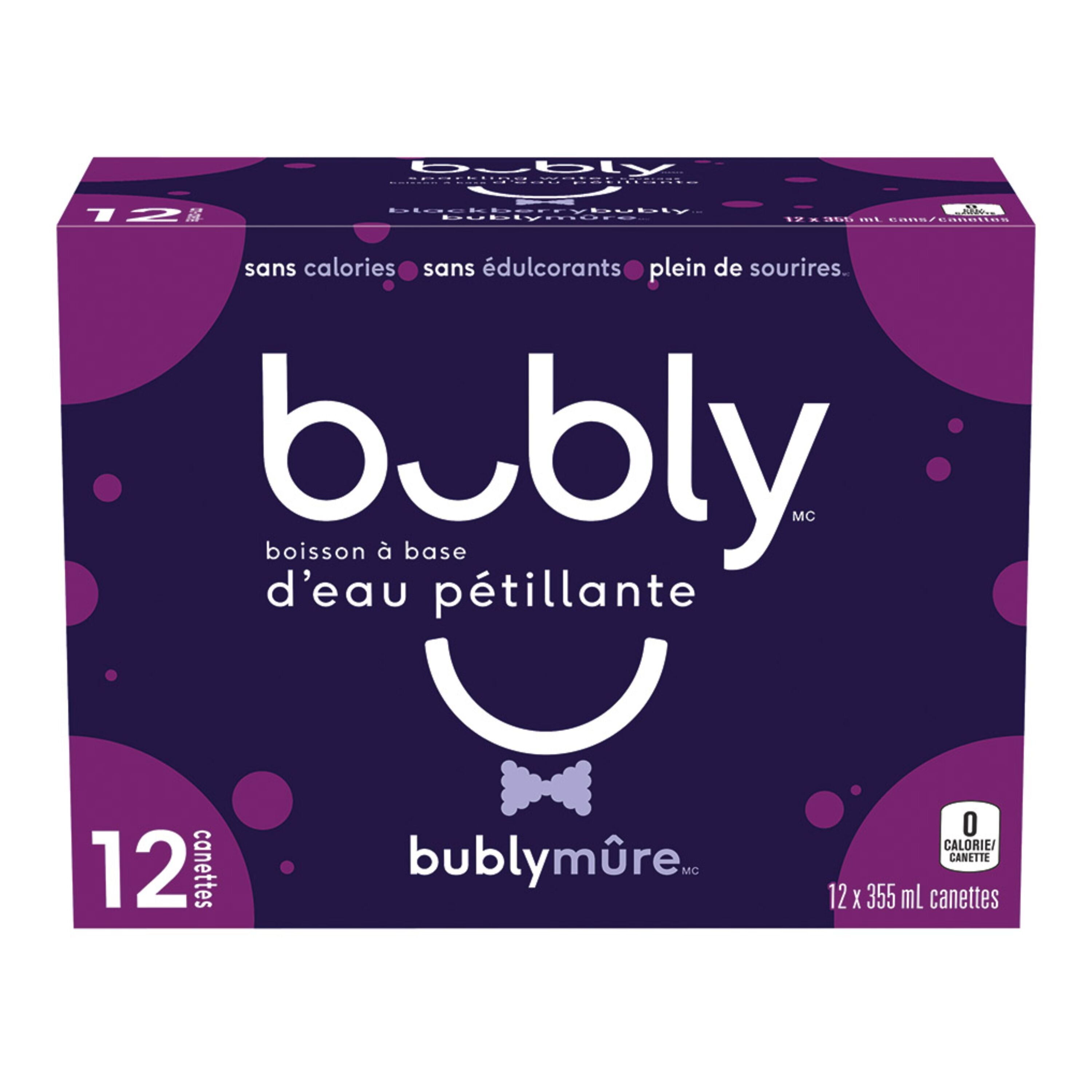 Bubly Blackberry Sparkling Water 12 x 355mL, Cans, 12x355ml