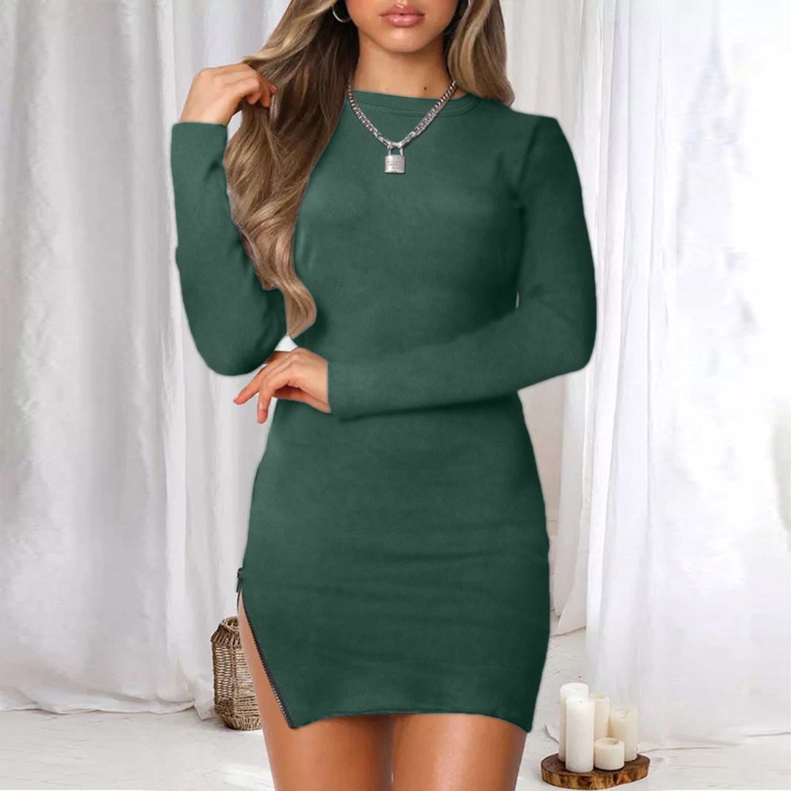 Buy Large Size T-Shirt Nightclub Dress Sexy Dresses for Women Party Dresses  for Women Sexy Women Tops Short Sleeve Side Slit Casual T Shirt Party Mini  Dress (M, Black) at Amazon.in