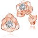 thumbnail image 3 of Rose Plaqué Or Rose Fleur Boucles D'oreilles - Boucle D'oreille Fleur De Boucles D'oreilles Feuille Hypoallergéniques pour Femme 1 pieza JM, 3 of 4