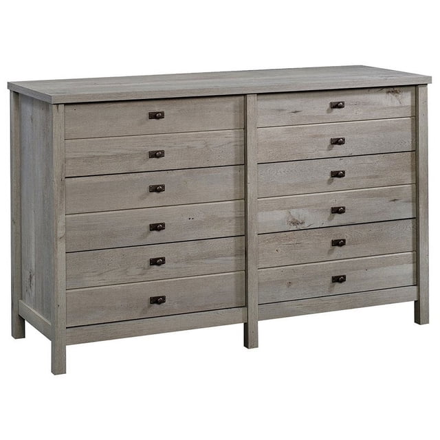 Pemberly Row Commode Double 6 Tiroirs en Chêne Mystique