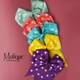 thumbnail image 2 of 7.5 Inch Polka Dot Hair Bow with Tails Grosgrain Ribbon Hair Clip (Black), 2 of 5