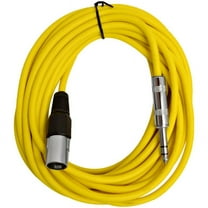 Seismic Audio  - 25 Foot Yellow XLR Male to 1/4" TRS Patch Cable Snake Cords NEW Yellow - SATRXL-M25Yellow
