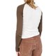 thumbnail image 2 of Txlixc Pullover de mujer, cuello redondo de contraste, manga de raglan larga, adecuado para la primavera y el otoño Txlixc moda, 2 of 3